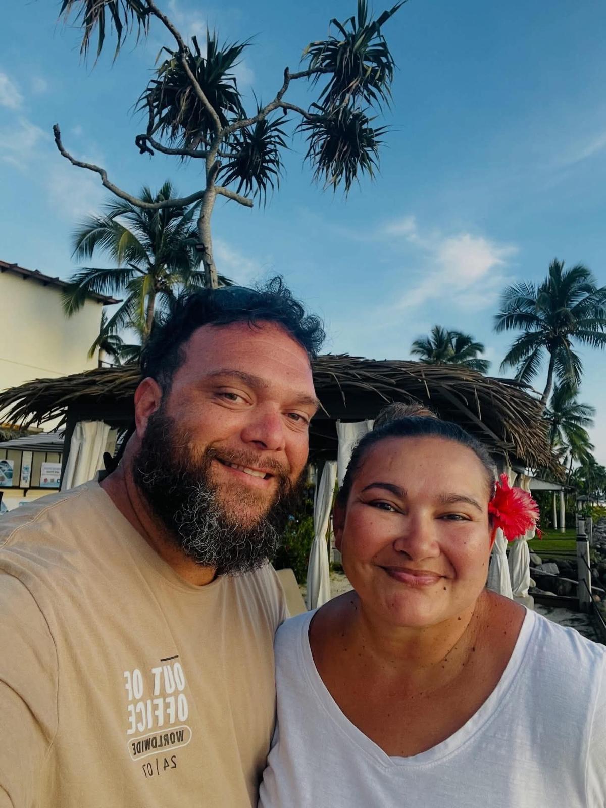 Renee and Konrad at a Fiji resort